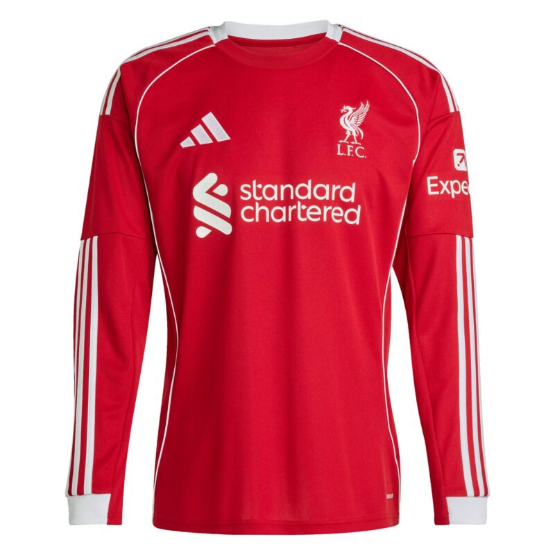 Liverpool adidas Home Shirt 2025-26 - Long sleeve with Gakpo 18 printing