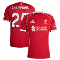 A2B image: liverpool-adidas-home-shirt-2025-26-with-champions-25-printing Liverpool adidas Home Shirt 2025-26 with Champions 25 printing