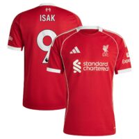 A2B image: liverpool-adidas-home-shirt-2025-26-with-isak-9-printing Liverpool adidas Home Shirt 2025-26 with Isak 9 printing