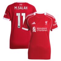Liverpool adidas Home Shirt 2025-26 - Womens with M.Salah 11 printing