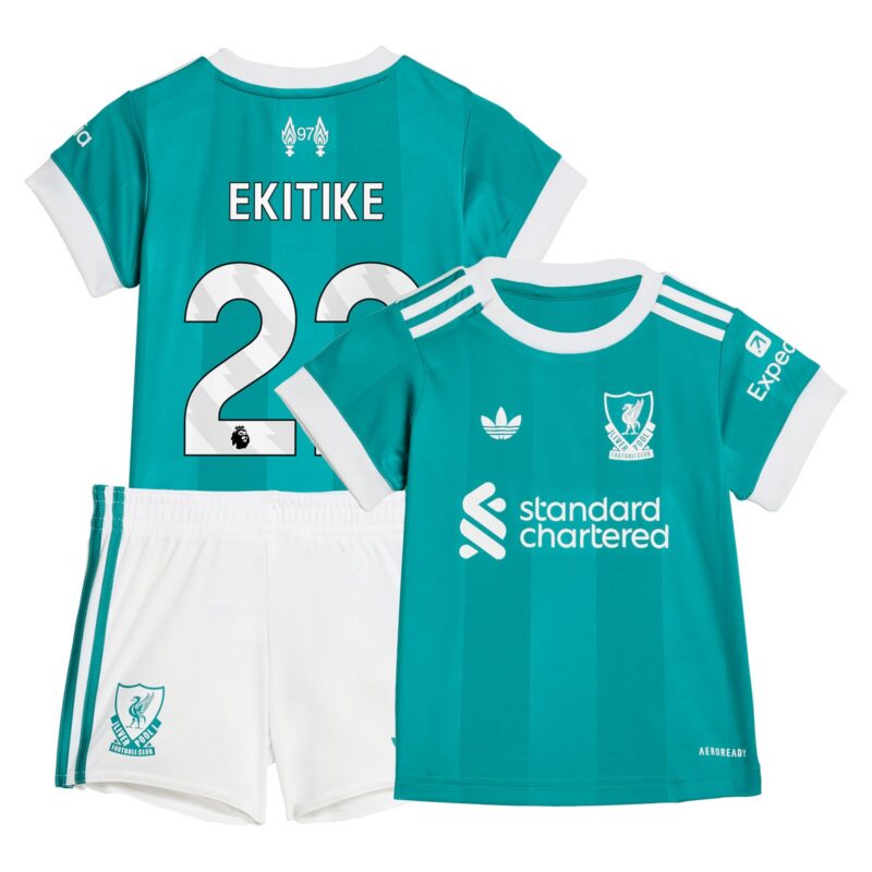 Liverpool adidas Third Babykit 2025-26 with Ekitike 22 printing