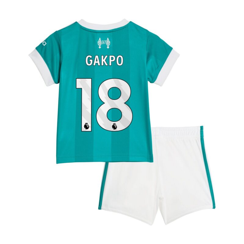 Liverpool adidas Third Babykit 2025-26 with Gakpo 18 printing