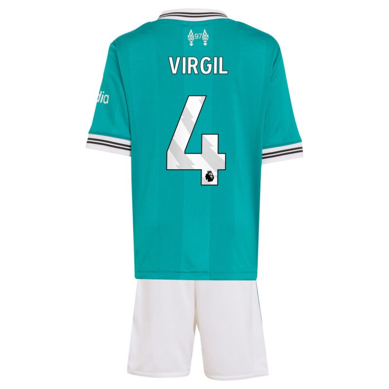 Liverpool adidas Third Minikit 2025-26 with Virgil 4 printing
