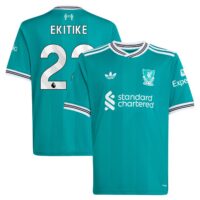 A2B image: liverpool-adidas-third-shirt-2025-26-kids-with-ekitike-22-printing Liverpool adidas Third Shirt 2025-26 - Kids with Ekitike 22 printing