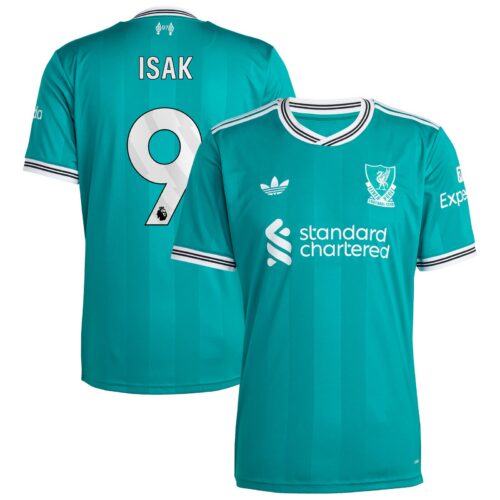 Liverpool adidas Third Shirt 2025-26 with Isak 9 printing