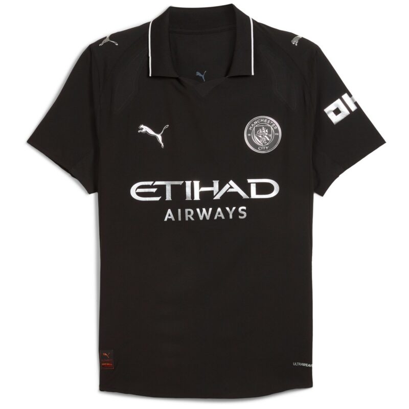 Manchester City PUMA Authentic Away Shirt 2025-26 with Haaland 9 printing