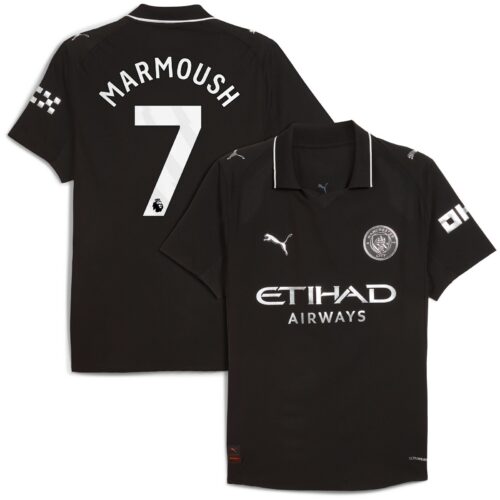 Manchester City PUMA Authentic Away Shirt 2025-26 with Marmoush 7 printing