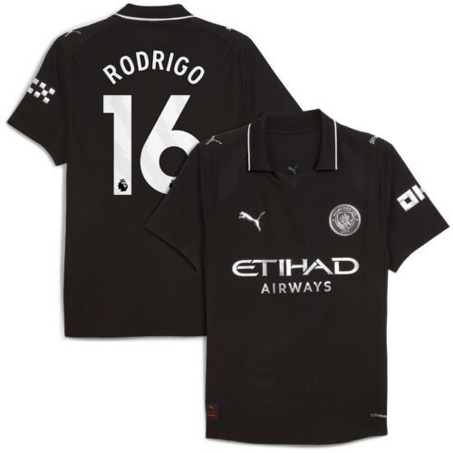 Manchester City PUMA Authentic Away Shirt 2025-26 with Rodrigo 16 printing