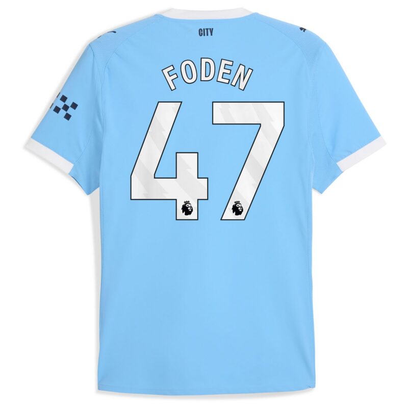 Manchester City PUMA Authentic Home Shirt 2025-26 with Foden 47 printing