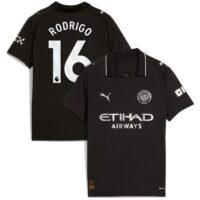 Manchester City PUMA Away Shirt 2025-26 - Kids with Rodrigo 16 printing