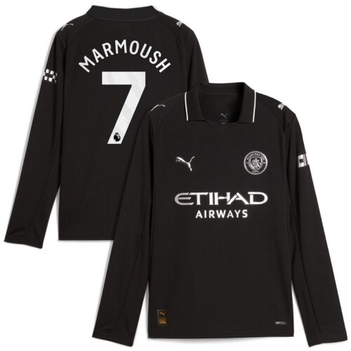 Manchester City PUMA Away Shirt 2025-26 - Long Sleeve - Kids with Marmoush 7 printing