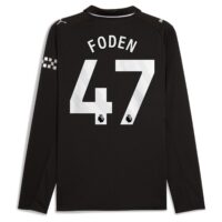 Manchester City PUMA Away Shirt 2025-26 - Long Sleeve with Foden 47 printing