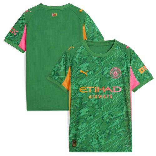 A2B image: manchester-city-puma-goalkeeper-shirt-2025-26-green-kids Manchester City PUMA Goalkeeper Shirt 2025-26 - Green - Kids