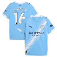 Manchester City PUMA Home Shirt 2025-26 - Kids with Rodrigo 16 printing