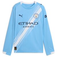 Manchester City PUMA Home Shirt 2025-26 - Long Sleeve - Kids with Foden 47 printing