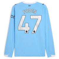 Manchester City PUMA Home Shirt 2025-26 - Long Sleeve with Foden 47 printing