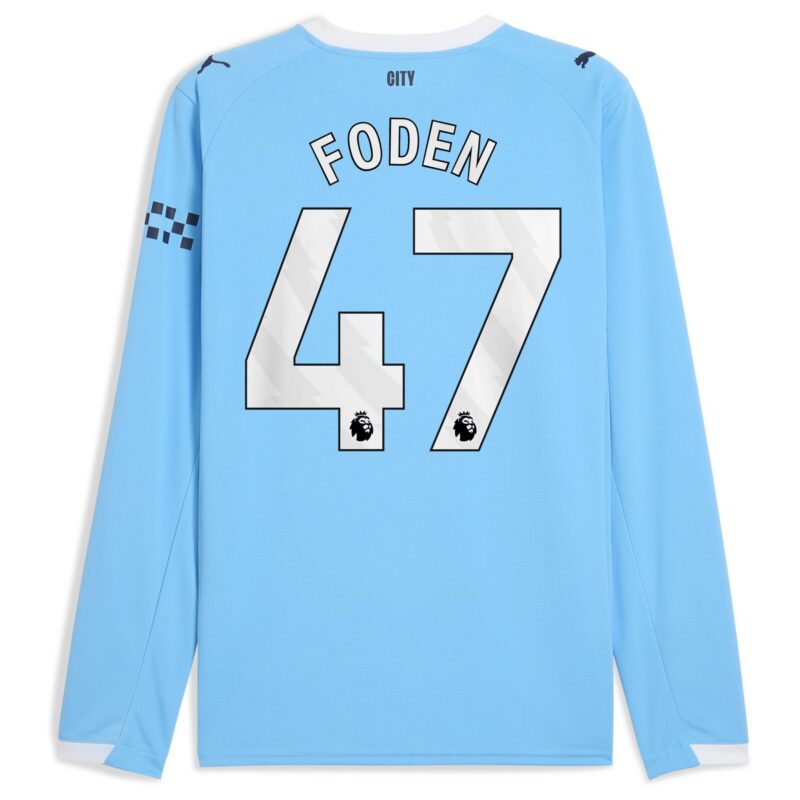 Manchester City PUMA Home Shirt 2025-26 - Long Sleeve with Foden 47 printing