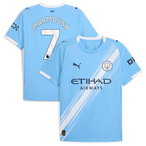 Manchester City PUMA Home Shirt 2025-26 with Marmoush 7 printing