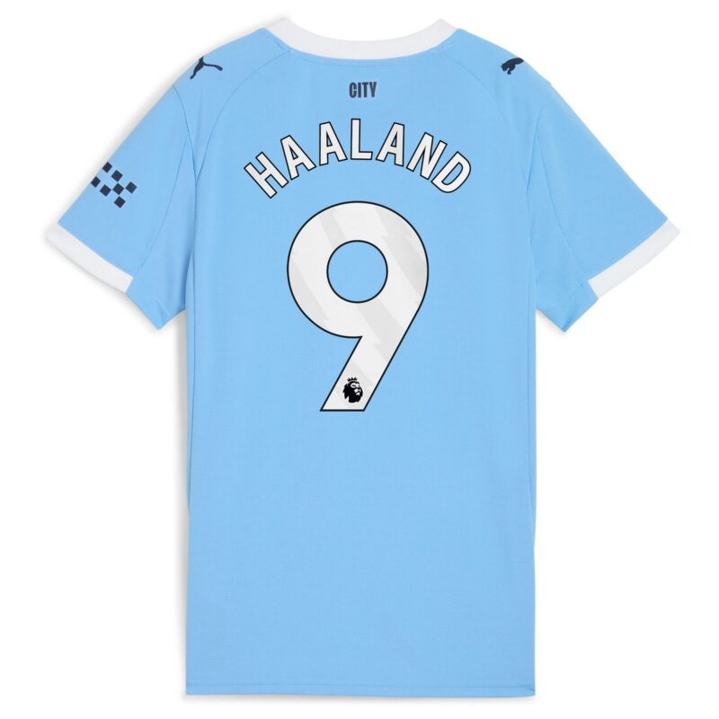 A2B image: manchester-city-puma-home-shirt-2025-26-womens-with-haaland-9-printing Manchester City PUMA Home Shirt 2025-26 - Womens with Haaland 9 printing