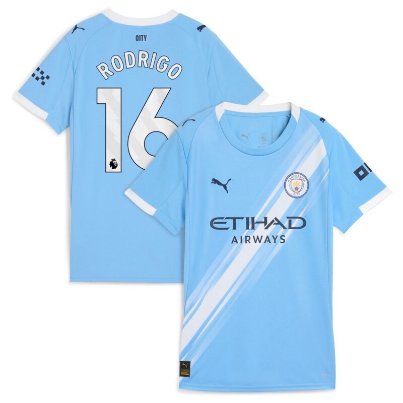 Manchester City PUMA Home Shirt 2025-26 - Womens with Rodrigo 16 printing
