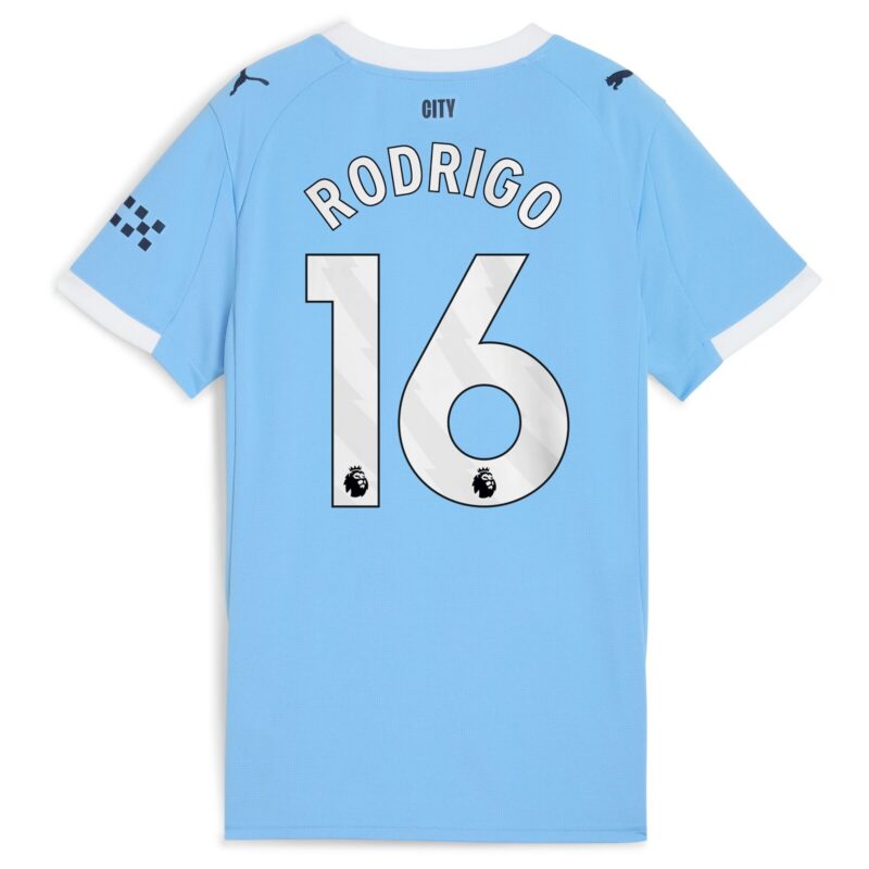Manchester City PUMA Home Shirt 2025-26 - Womens with Rodrigo 16 printing