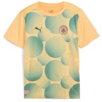 Manchester City PUMA Prematch Short Sleeve Jersey - Flax - Kids