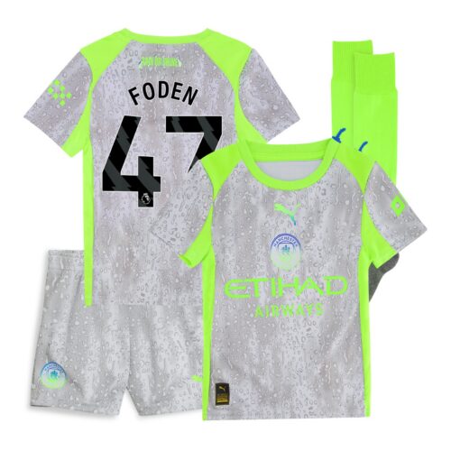 Manchester City PUMA Third Minikit 2025-26 with Foden 47 printing