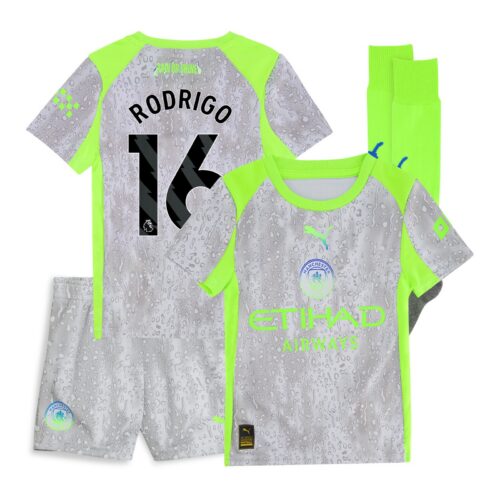 Manchester City PUMA Third Minikit 2025-26 with Rodrigo 16 printing