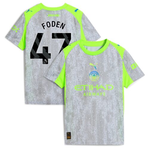 Manchester City PUMA Third Shirt 2025-26 - Kids with Foden 47 printing
