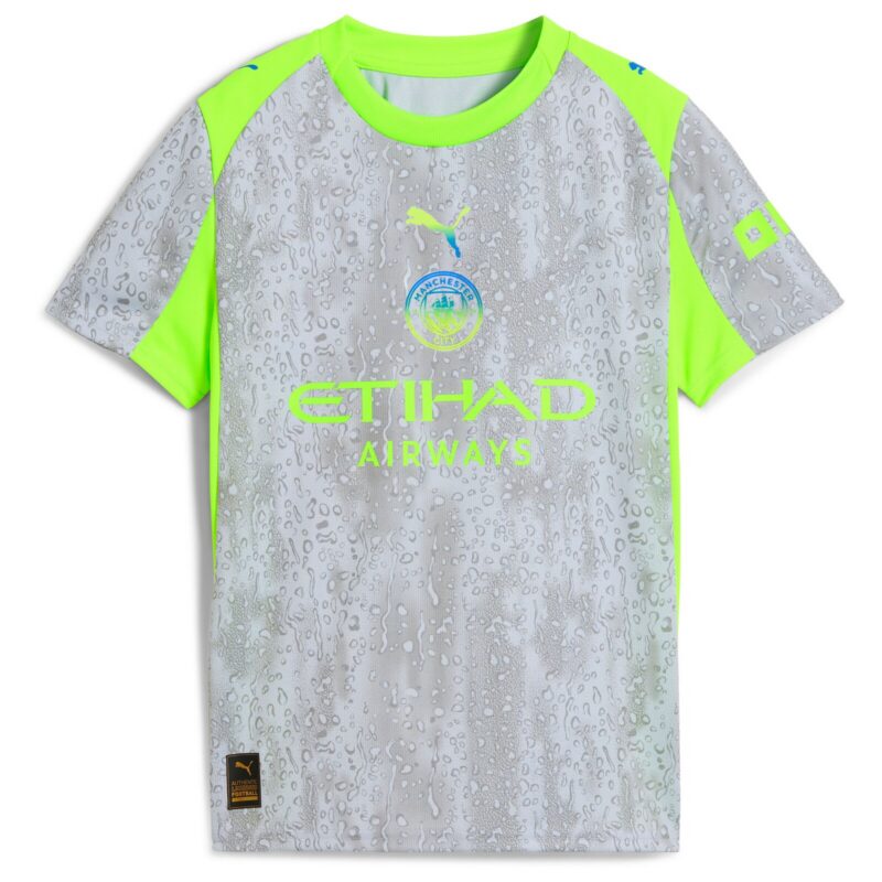 A2B image: manchester-city-puma-third-shirt-2025-26-kids-with-haaland-9-printing Manchester City PUMA Third Shirt 2025-26 - Kids with Haaland 9 printing