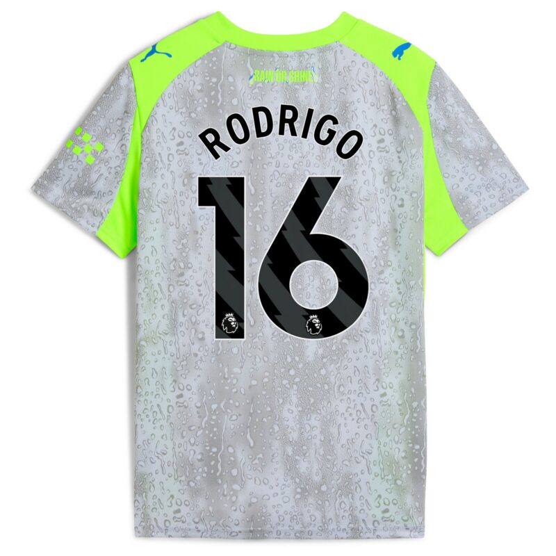 Manchester City PUMA Third Shirt 2025-26 - Kids with Rodrigo 16 printing