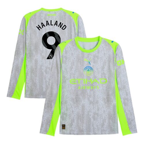 Manchester City PUMA Third Shirt 2025-26 - Long Sleeve with Haaland 9 printing