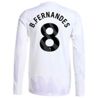 Manchester United adidas Away Authentic Shirt 2025-26 - Long Sleeve with B. Fernandes 8 printing