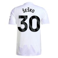 Manchester United adidas Away Authentic Shirt 2025-26 with Šeško 30 printing