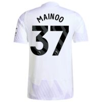 Manchester United adidas Away Authentic Shirt 2025-26 with Mainoo 37 printing