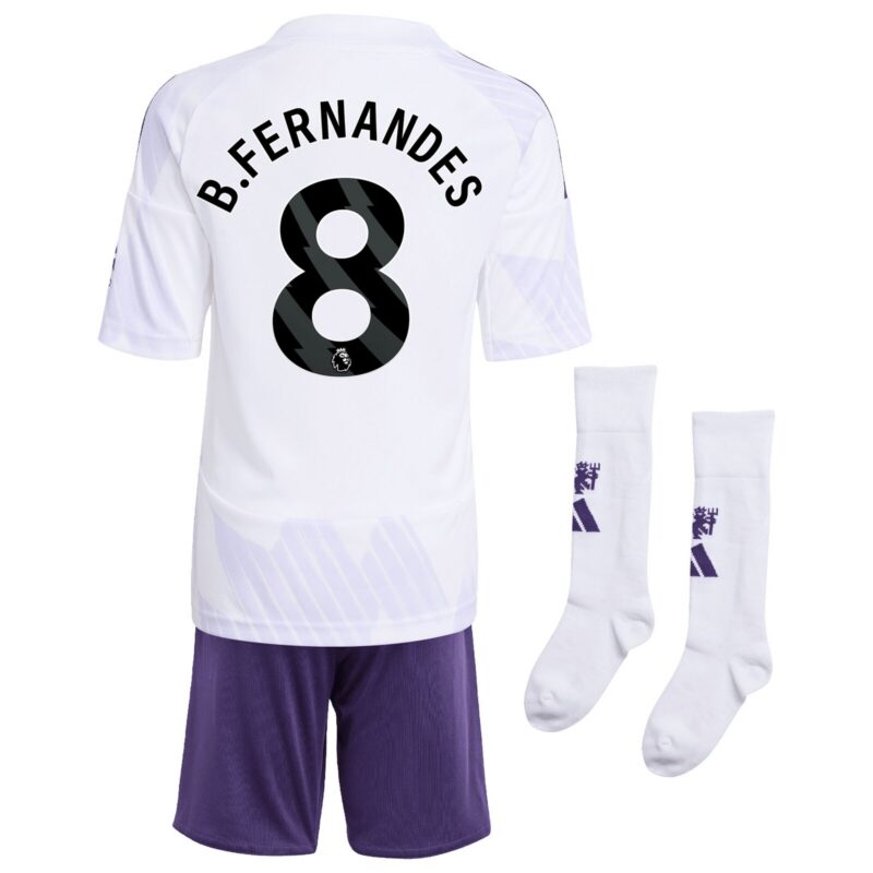 Manchester United adidas Away Minikit 2025-26 with B. Fernandes 8 printing