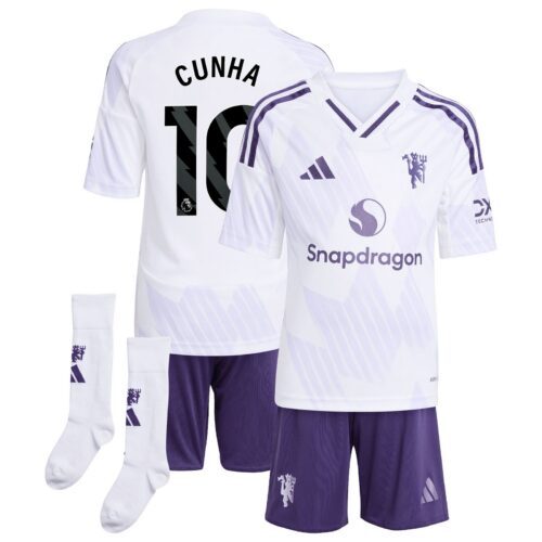 A2B image: manchester-united-adidas-away-minikit-2025-26-with-cunha-10-printing Manchester United adidas Away Minikit 2025-26 with Cunha 10 printing