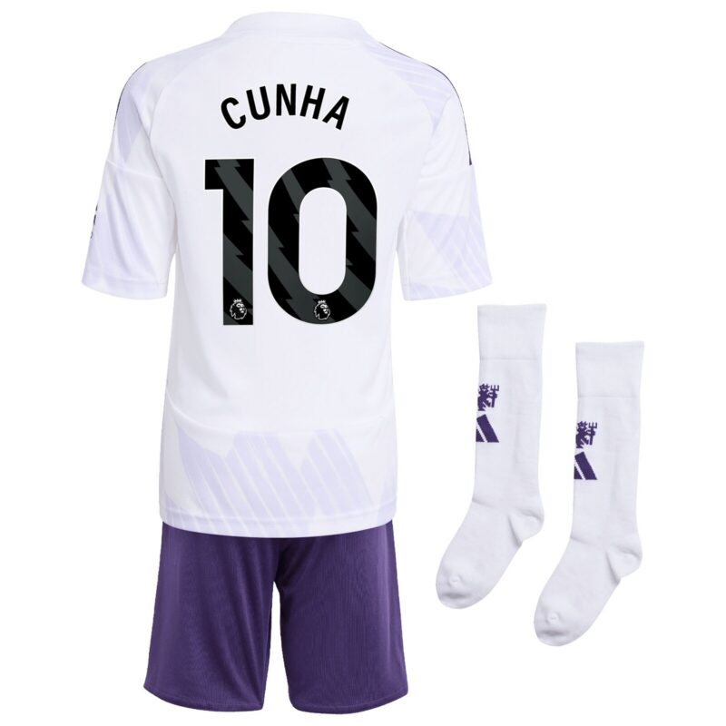 A2B image: manchester-united-adidas-away-minikit-2025-26-with-cunha-10-printing Manchester United adidas Away Minikit 2025-26 with Cunha 10 printing