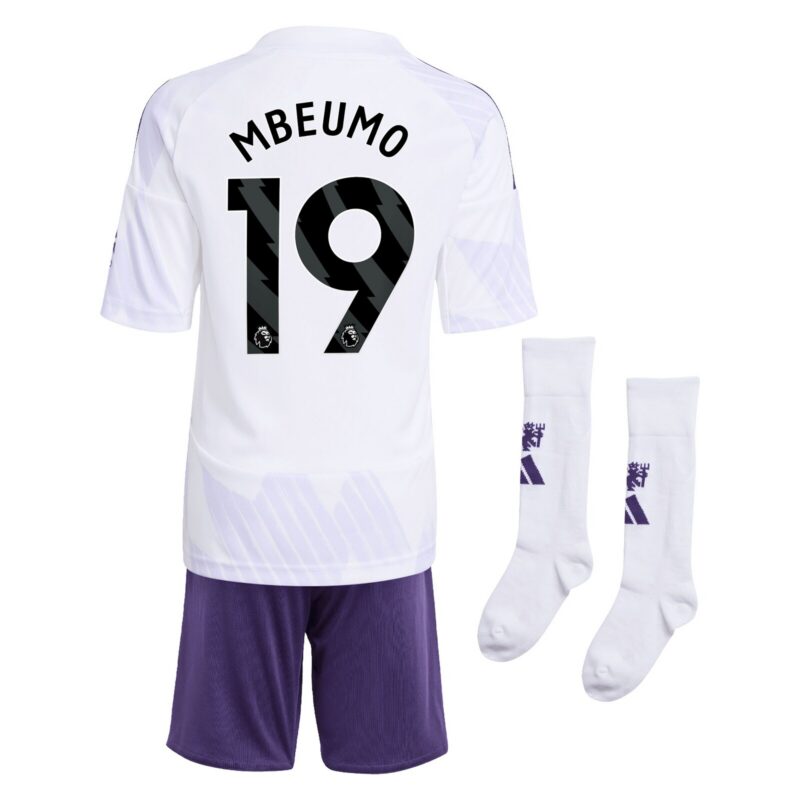 Manchester United adidas Away Minikit 2025-26 with Mbeumo 19 printing