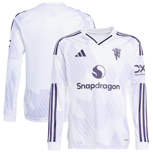 Manchester United adidas Away Shirt 2025-26 - Kids - Long Sleeve