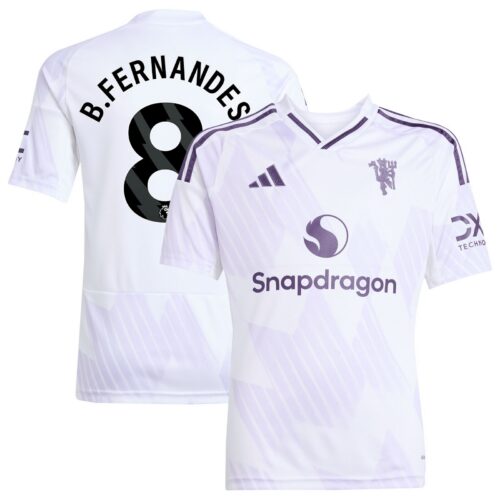 Manchester United adidas Away Shirt 2025-26 - Kids with B. Fernandes 8 printing