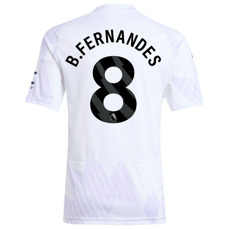 Manchester United adidas Away Shirt 2025-26 - Kids with B. Fernandes 8 printing