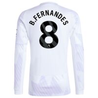 Manchester United adidas Away Shirt 2025-26 - Long sleeve with B. Fernandes 8 printing