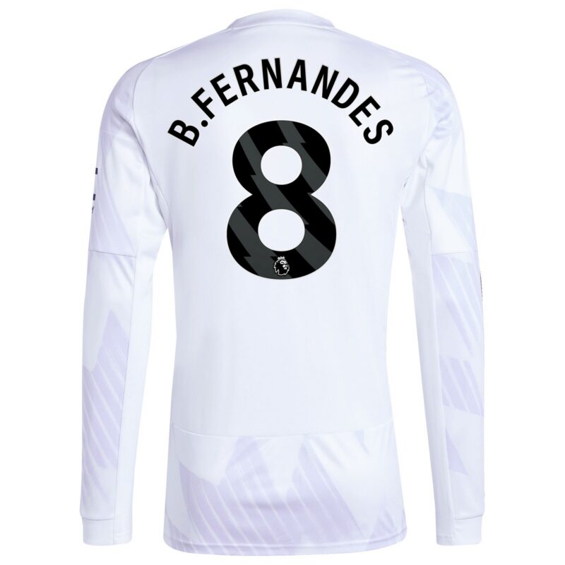 Manchester United adidas Away Shirt 2025-26 - Long sleeve with B. Fernandes 8 printing