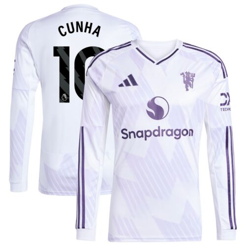 A2B image: manchester-united-adidas-away-shirt-2025-26-long-sleeve-with-cunha-10-printing Manchester United adidas Away Shirt 2025-26 - Long sleeve with Cunha 10 printing