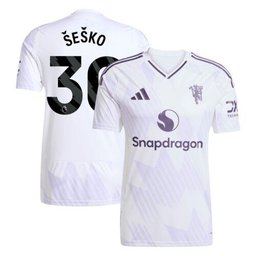 Manchester United adidas Away Shirt 2025-26 with Šeško 30 printing