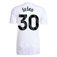 Manchester United adidas Away Shirt 2025-26 with Šeško 30 printing