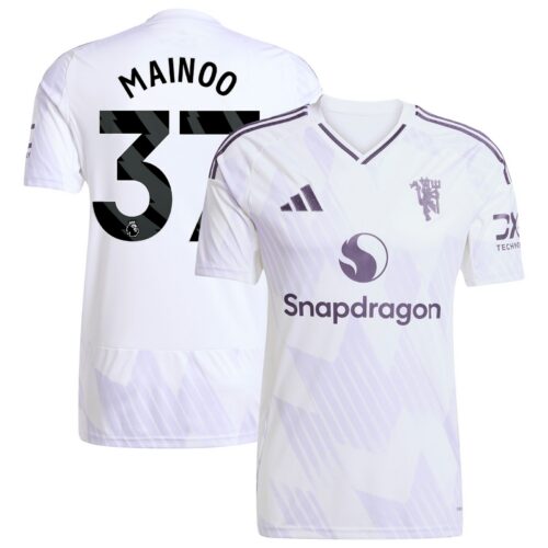 Manchester United adidas Away Shirt 2025-26 with Mainoo 37 printing