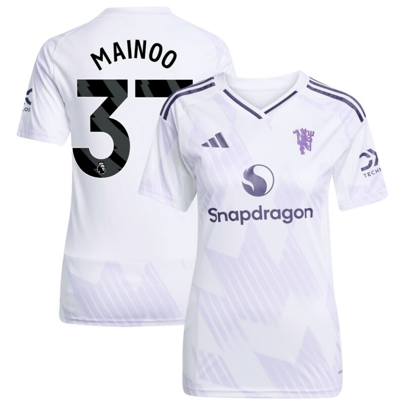Manchester United adidas Away Shirt 2025-26 - Womens with Mainoo 37 printing