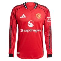 Manchester United adidas Home Authentic Shirt 2025-26 - Long sleeve with B. Fernandes 8 printing
